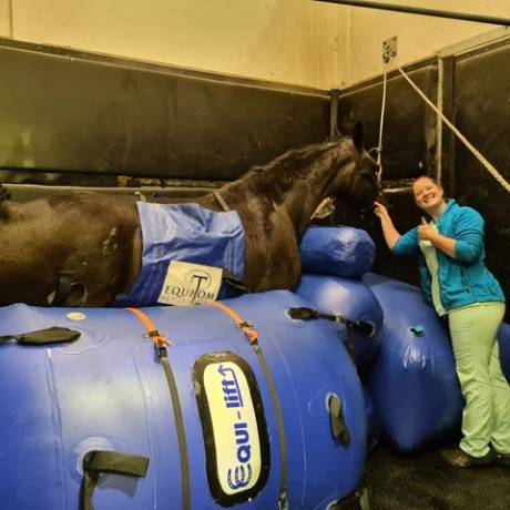 Safety and Rescue Lightweight, fast-deploy inflatables designed to keep people safe airtight custom made recovery system fo Equitom Horse Surgery Clinic designed by veterinairy Pierre Schoenaers  X-Treme Creations