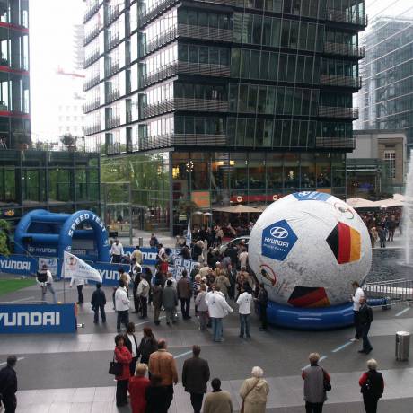 Brand activation Raise your brand awareness inflatable game speedtest Hyundai and football Hyundai as brand animation for the Worldcup  X-Treme Creations
