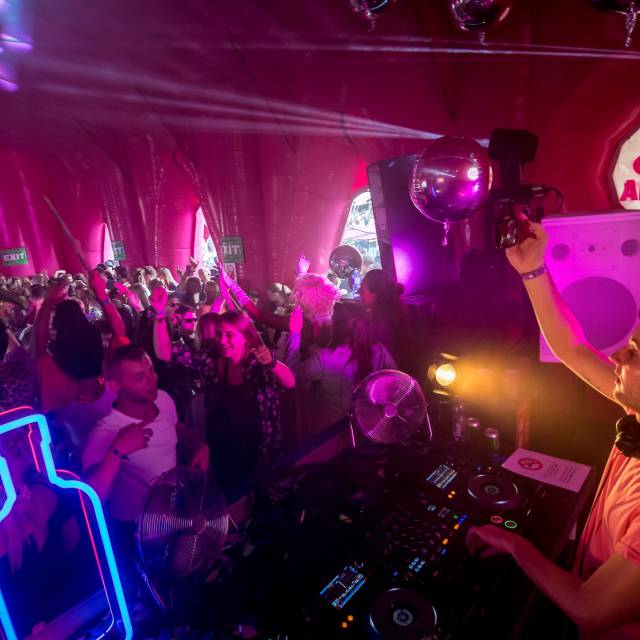 X-Treme Creations Elrow Amsterdam party inside the cathedral inflatable