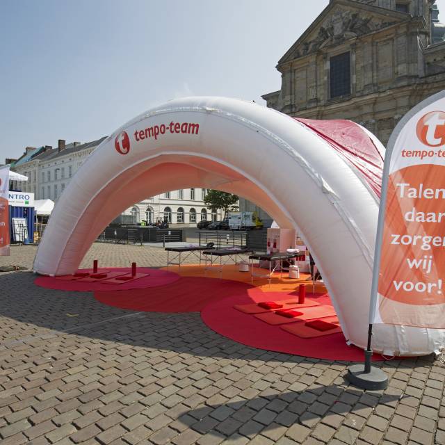 Giant inflatable Arcadome inflatable tent, removable roof, arcadome, agency bananas, massage, brand activation, blower driven, 40 m² ground surface, optional doors, Tempo-Team X-Treme Creations