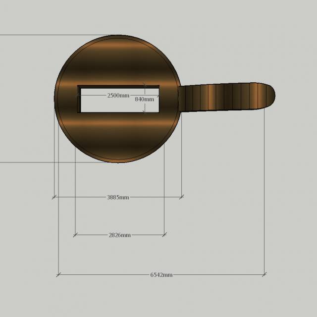 X-Treme Creations inflatable technical drawing of frying pan concept to end product