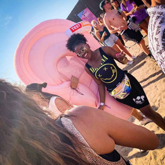 X-Treme Creations inflatable ear of 2.5 meter on a festival