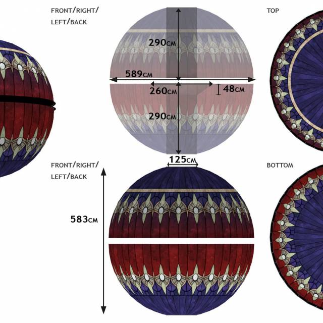 X-Treme Creations Technical drawing of the hot air balloon shape of the airship