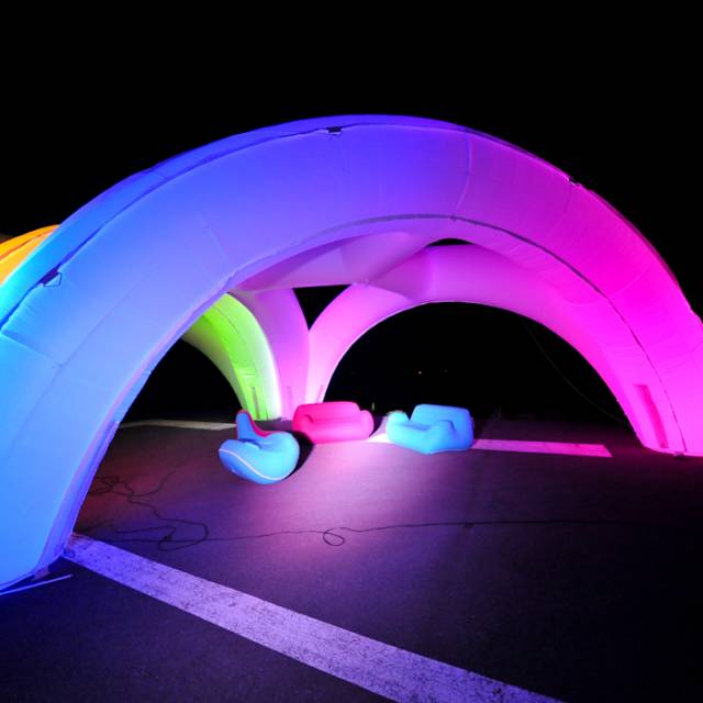 Tentes gonflables géantes arcadôme gonflable 10 m x 10 m x 10 m avec éclairage interne LED RGB et sans toit X-Treme Creations