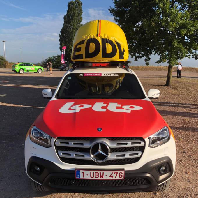 Large inflatable promotional material | X-Treme Creations Inflatable Eddy Cap during Le grand départ Events  & Festivals  & Corporate branding  & Brand activation  & Promotion and gadgets  &  Lotto E-Demonstrations X-Treme Creations
