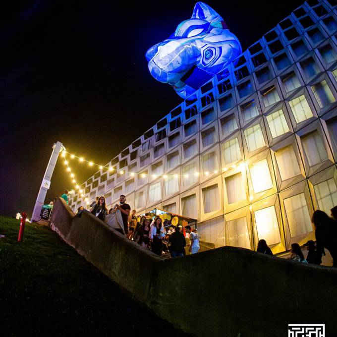 Groot opblaasbaar promotiemateriaal | X-Treme Creations Gigantische 3D-opblaasbare wolf die in het donker schittert Events  & Festivals  &  UNTOLD Festival Leisure Expert Group / 250K X-Treme Creations