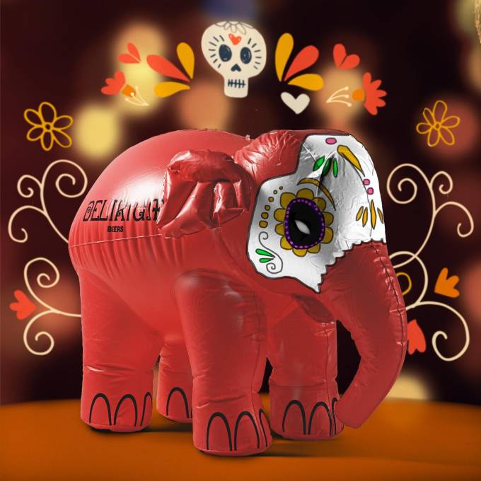 Large inflatable promotional material | X-Treme Creations Inflatable elephant Delirium in Mexico City during the Day of the Deaths POS/POP  & Promotion and gadgets  &  Huyghe Brewery X-Treme Creations