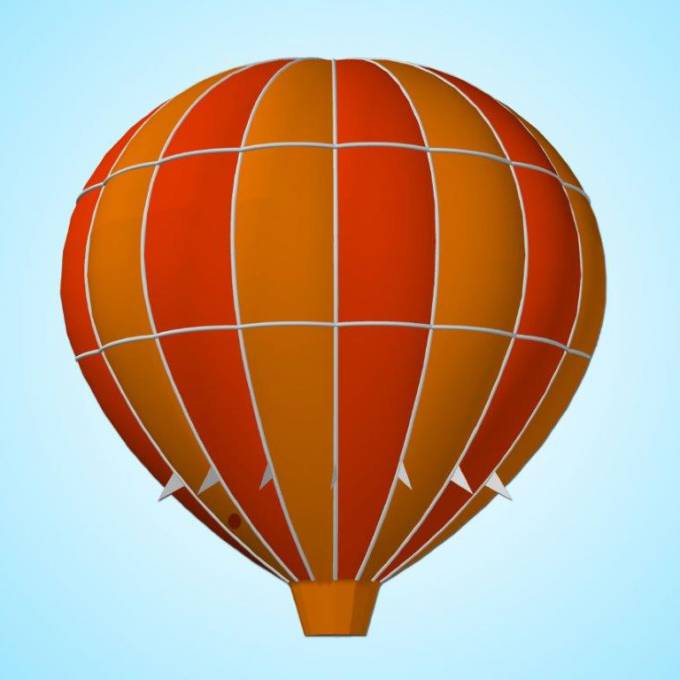 Large inflatable promotional material | X-Treme Creations Visual drawing of the hot air balloon Corporate branding  & Brand activation  &  Orange Pop-Media X-Treme Creations