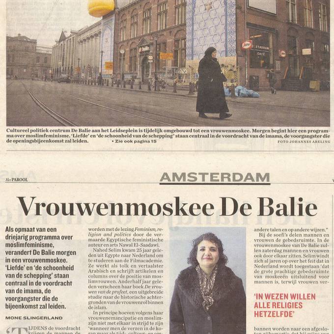 Inflatables in the media inflatable mosque article, inflatable religious building, murder Theo Van Gogh producer, Amsterdam, De Balie female mosque X-Treme Creations