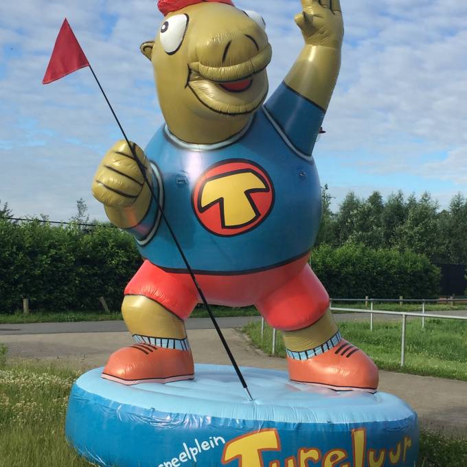 Large inflatable promotional material | X-Treme Creations Inflatable character Tureluur on base Events  & Festivals  & Art and Design  &  X-Treme Creations